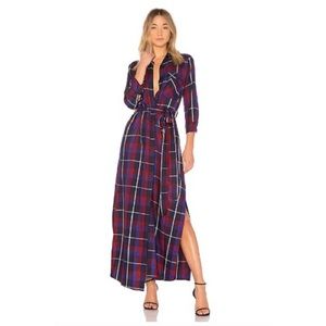 NWOT L’Agence Cameron Plaid Long Shirt Dress XS